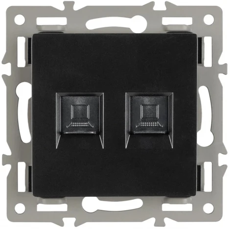 Механизм компьютерной розетки двойной SCT-MPC2-PL-BK (RJ-45, CAT6) (Arlight) 045337