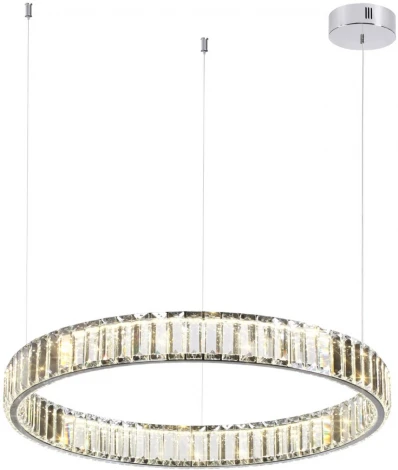 Подвесной светильник Odeon Light L-vision 4930/36L хром/прозрачный металл/хрусталь LED 36W VEKIA (220V, на тросе, кольцо)