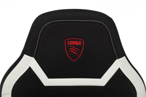 Кресло игровое Zombie 10 черный/белый текстиль/эко.кожа крестовина пластик