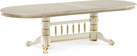 Стол деревянный Woodville Кантри крем с золотой патиной арт.615214