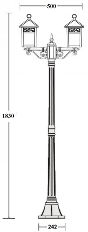 Наземный фонарь Oasis Light KRAKOV 2 87308A Gb (220V, фонарь, IP44)