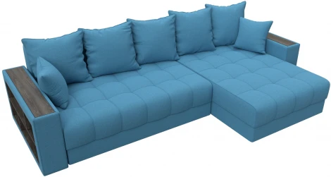 Диван угловой с декором и полкой Лига-050 НПБ Лига Диванов (Рогожка) арт.128589