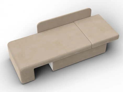 Кушетка Лига-097 (ДВП,ДСП,ЛДСП,Брус/Пластик/Велюр/Бежевый) Лига Диванов 134763