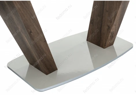 Стол на тумбе Woodville Петир серый / орех кантри 462089