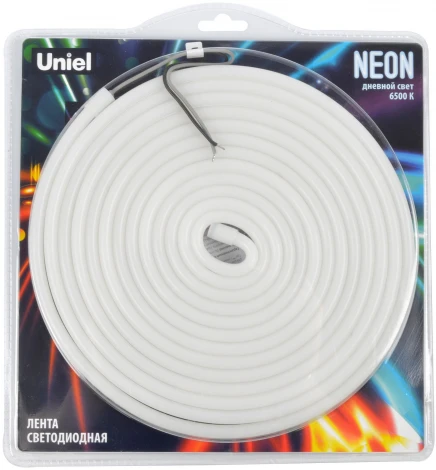Светодиодная гибкая герметичная лента Neon 5 м. Neon ULS-N03-2835-100LED/m-8mm-IP67-DC12V-11W/m-5M-6500K блистер