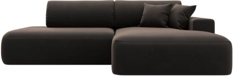 Диван угловой Лига-036 НПБ Модерн правый угол (Коричневый/Велюр) Лига Диванов арт.121411