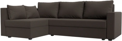 Диван угловой Мансберг левый угол (Коричневый/Рогожка) Лига Диванов арт.121537L