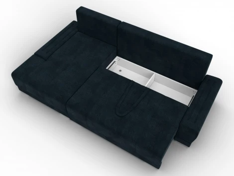 Диван угловой Лига-119 угол левый (ДСП,Брус,Фанера,ЛДС,Велюр/Графит) Лига Диванов 137098L