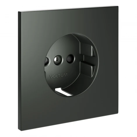 Накладка для розетки с заземлением и защитными шторками Voltum S70 VLS000706 (титан)