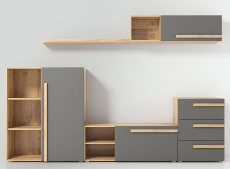 Комод Woodville Чернин дуб вотан / графит