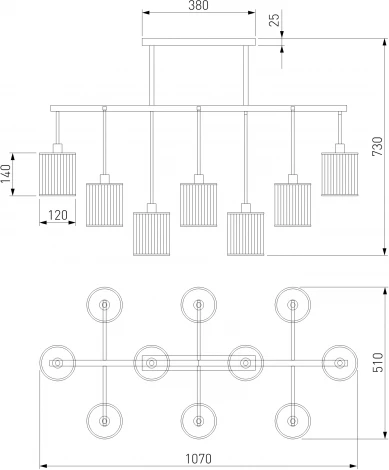 Потолочная люстра Wi-Fi на штанге Eurosvet Inari 60144/10 золото (220V, управление смартфоном, голосовое управление, умный дом - Minimir Home, Алиса, Маруся, Салют)