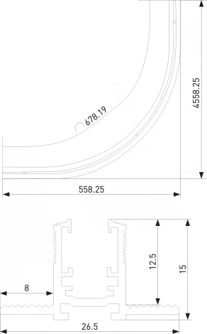 Шинопровод магнитный под ГКЛ 12,5мм Elektrostandard Mini Magnetic 85220/00 (черный) (24V)