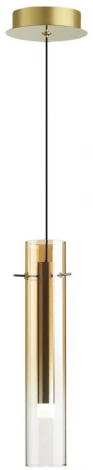 Подвесной светильник Odeon Light Shiny 5062/5LB PENDANT золотой/янтарный/металл/стекло LED 5W 3000K (220V, на проводе, круглые)