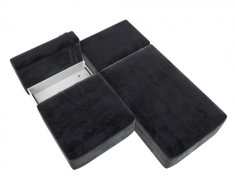 Диван угловой модульный Лига-060 НПБ угол универсальный (ЛДСП,Брус,Фанера/Пластик/Велюр/Темно-серый) Лига Диванов 129497