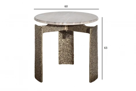 69-23305 Стол журнальный мраморный d60*63см Garda Decor