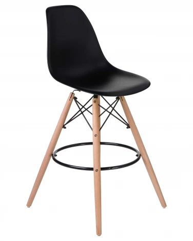 Стул барный DSW BAR (ножки светлый бук, цвет сиденья чёрный (B-03))