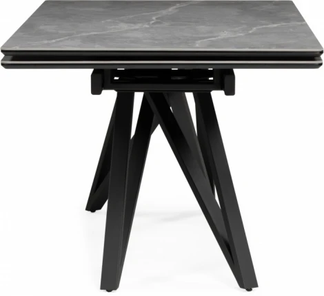 Керамический стол Notta Вилсон 160(220)х89 серый мрамор larka grey / черный арт.612183