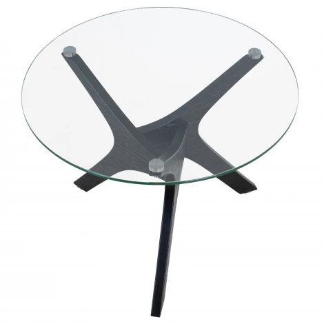 Стол журнальный Рилле 446 черный/стекло прозрачное Mebelik 009471