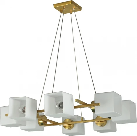 Подвесной светильник Escada Spacium 2137/8S 8x40Вт E27, металл/стекло, медь, белый матовый плафон (220V, на тросе)