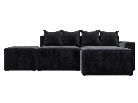 Диван угловой модульный Лига-063 угол правый (ДСП/Пластик/Велюр/Темно-серый) Лига Диванов 129796