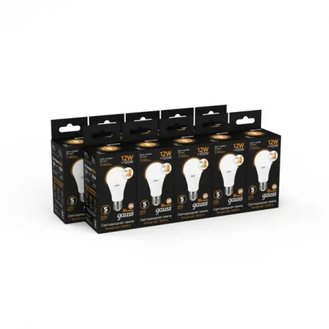 Лампочка светодиодная E27 12 Вт 1150 lm 3000K теплое желтое свечение Gauss 102502112