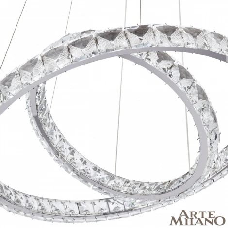 Подвесной светильник Arte Milano Venezia 311311/D800-D600 NI (регулировка яркости, LED, 220V, хрусталь, пульт управления, на тросе)
