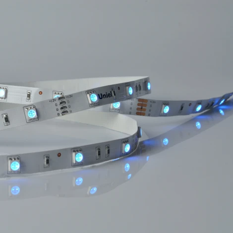 Светодиодная лента Uniel ULS-M22-5050-30LED/m-10mm-IP20-DC12V-7,2W/m-5M-RGB PROFI катушка в герметичной упаковке