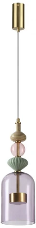 Подвесной светильник каскадный Odeon Light Palleta 5045/12LA античн.бронза/фиолетовый/металл/стекло/керамика LED 12W 4000К 1400Лм (220V, на проводе)