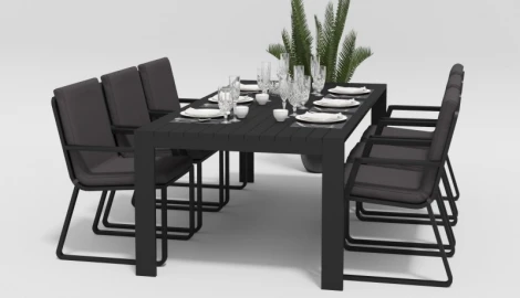 Обеденная группа Gardenini Malia (Алюминий,Ткань/Темно-серый,Антрацит) DMLA.010522.C1