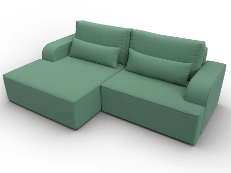 Диван угловой Лига-120 угол левый (ДСП,Брус,Фанера,ЛДС,Рогожка/Зеленый) Лига Диванов 137287L