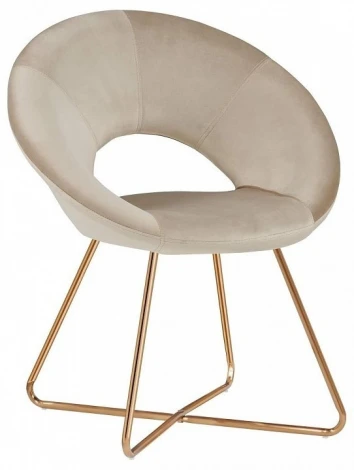 Набор из 4 стульев Refuge Hesby (Золотой/Металл,Велюр) арт.HSBI_DC2124_beige_4