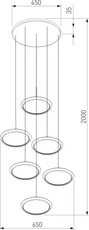 Подвесной светильник каскадный Eurosvet Crespella 90034/6 золото (LED, 220V, на проводе)