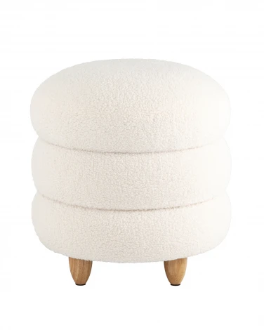 Пуф с ящиком Винни L тедди белый УТ000036429
