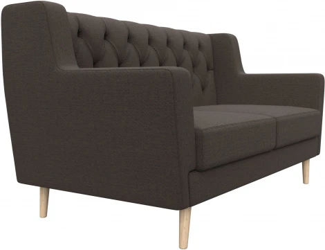 Диван кухонный прямой Брайтон 2 Люкс (Коричневый/Рогожка) Лига Диванов арт.122447