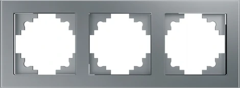 Рамка на 3 поста (серебро) Stekker Катрин 39533