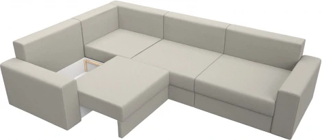 Диван угловой Майами Long левый угол (Бежевый/Рогожка) Лига Диванов арт.122905L