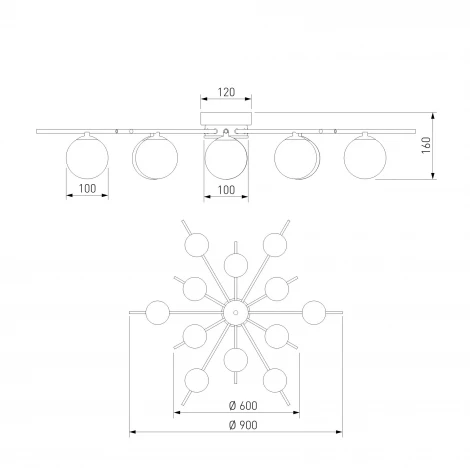Потолочная люстра Eurosvet Sabina 302001/12 латунь Smart