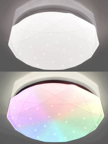 Потолочный светильник RGB круглый Natali Kovaltseva LED LAMPS 81100 (220V, пульт управления, управление смартфоном, круглые)
