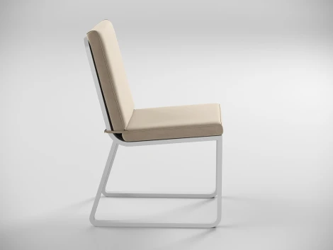 Стул уличный Gardenini Premium Voglie (Алюминий,Ткань/Белый,Бежевый) арт.CPVGL.020200.C2