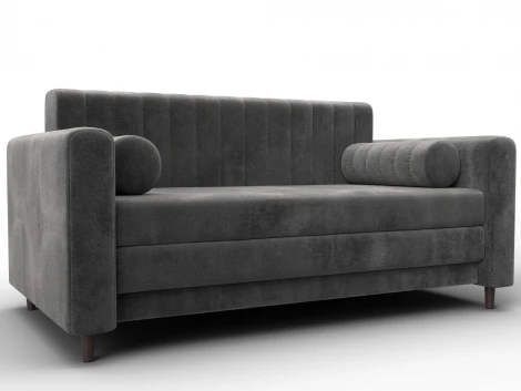 Диван прямой Лига-070 (ЛДСП,Брус,Фанера/Дерево/Велюр/Серый) Лига Диванов 129756