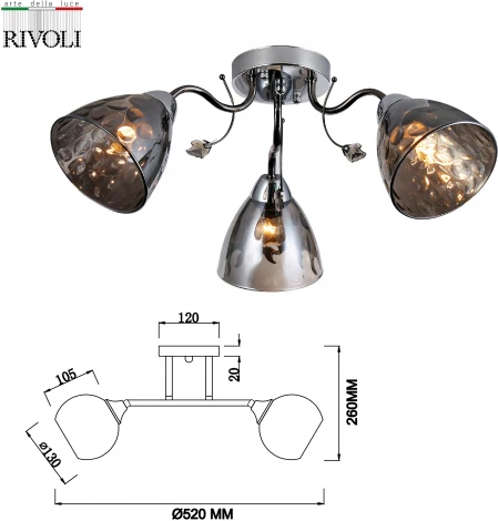 Люстра потолочная Jennifer 9104-303 3 * Е27 60 Вт
