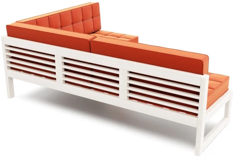 Диван Arsko угловой Сега У беленый дуб велюр оранжевый