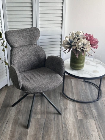 Стул ВАРДИ (VARDY) 360 град.поворот. Темно-серый букле XD841-16 / Серый, ®DISAUR M-City 64284