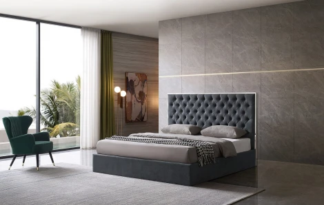 Кровать LBD1704 (180х200) серый UF860/19B с ящиком для белья