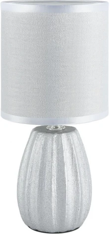 Настольная лампа Lumion Evana 8172/1T серебро/серый керамика/текстиль E14 1*40W 220V (выключатель, круглые)