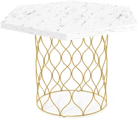 Столик журнальный Sheffilton SHT-TU49/TT20 60 ЛДСП золото/мрамор карра белый от фабрики Sheffilton