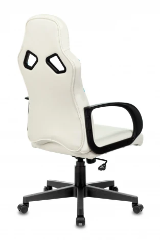 Кресло игровое Zombie RUNNER белый/голубой эко.кожа крестовина пластик