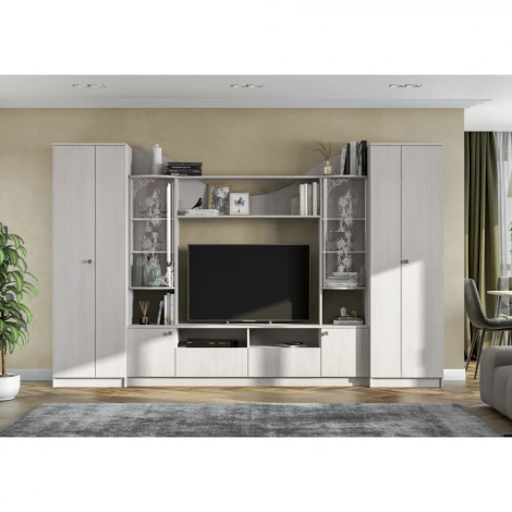 Стенка Арника в гостиную МГС 8, ясень анкор светлый