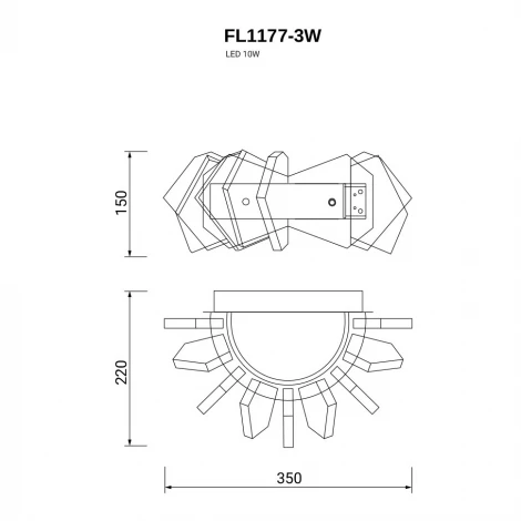 Настенный светильник светодиодный Fluorite Celeste FL1177-3W