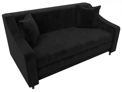 Диван прямой Лига-071 (ЛДСП,Брус,Фанера/Дерево/Велюр/Черный) Лига Диванов 129768